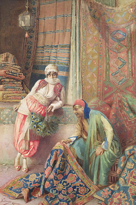 the Carpet Seller, c.1875 بائع السجاد